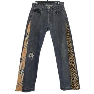 Vintage 80s Levi’s 501 - 0658 Custom Jeans Waist 29 Women Size 6 8 Leopard Plaid